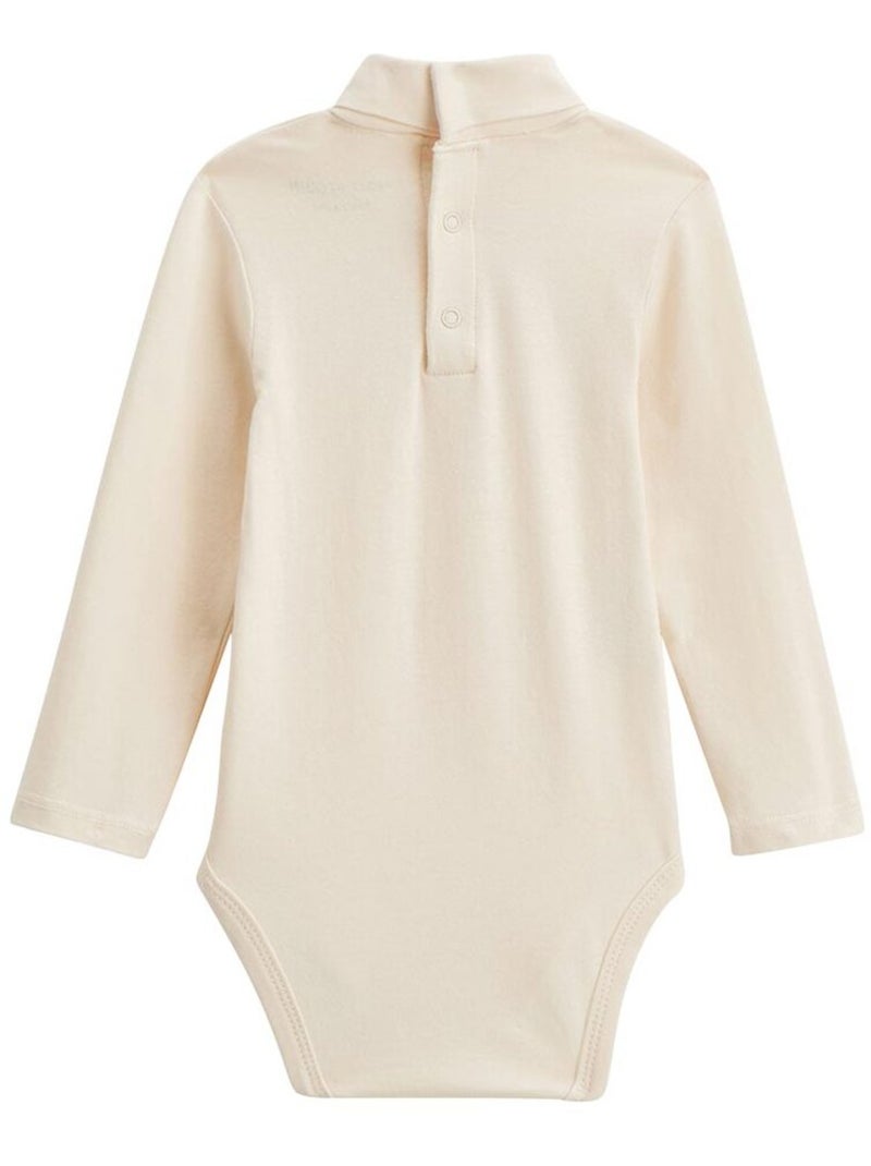 Lot de 2 bodies bébé col roulé manches longues Chincha Camel - Kiabi