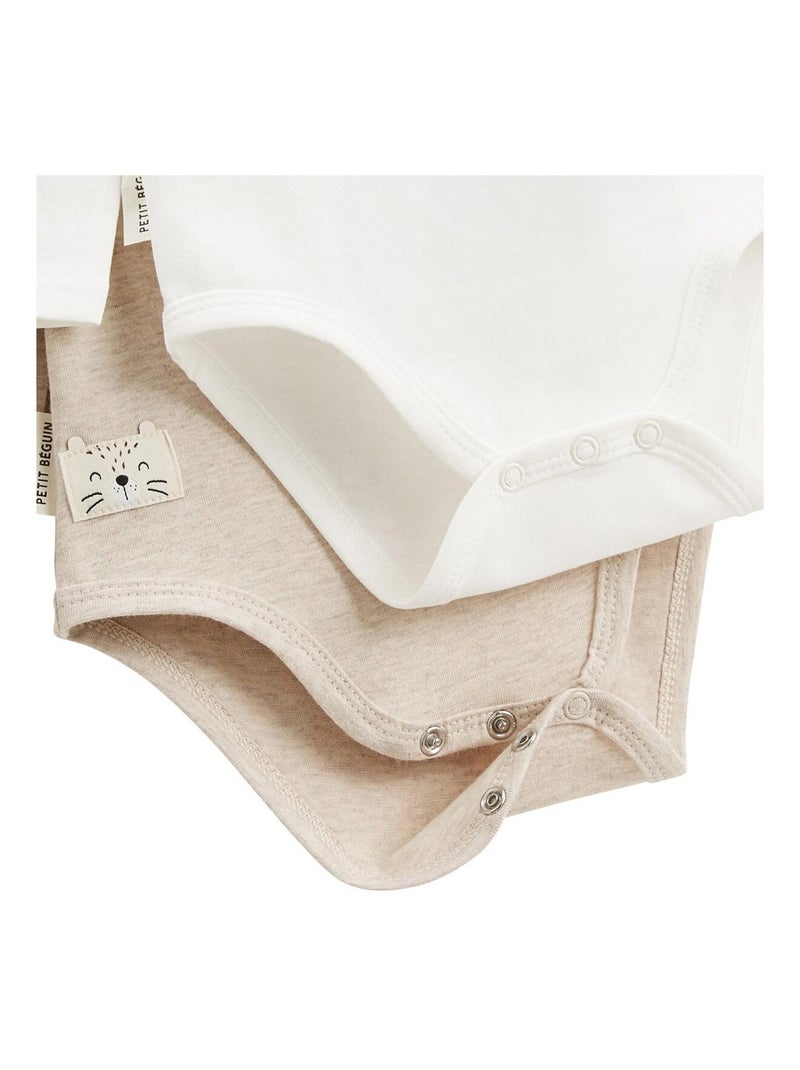 Lot de 2 bodies bébé col roulé manches longues Cracotte Ecru - Kiabi