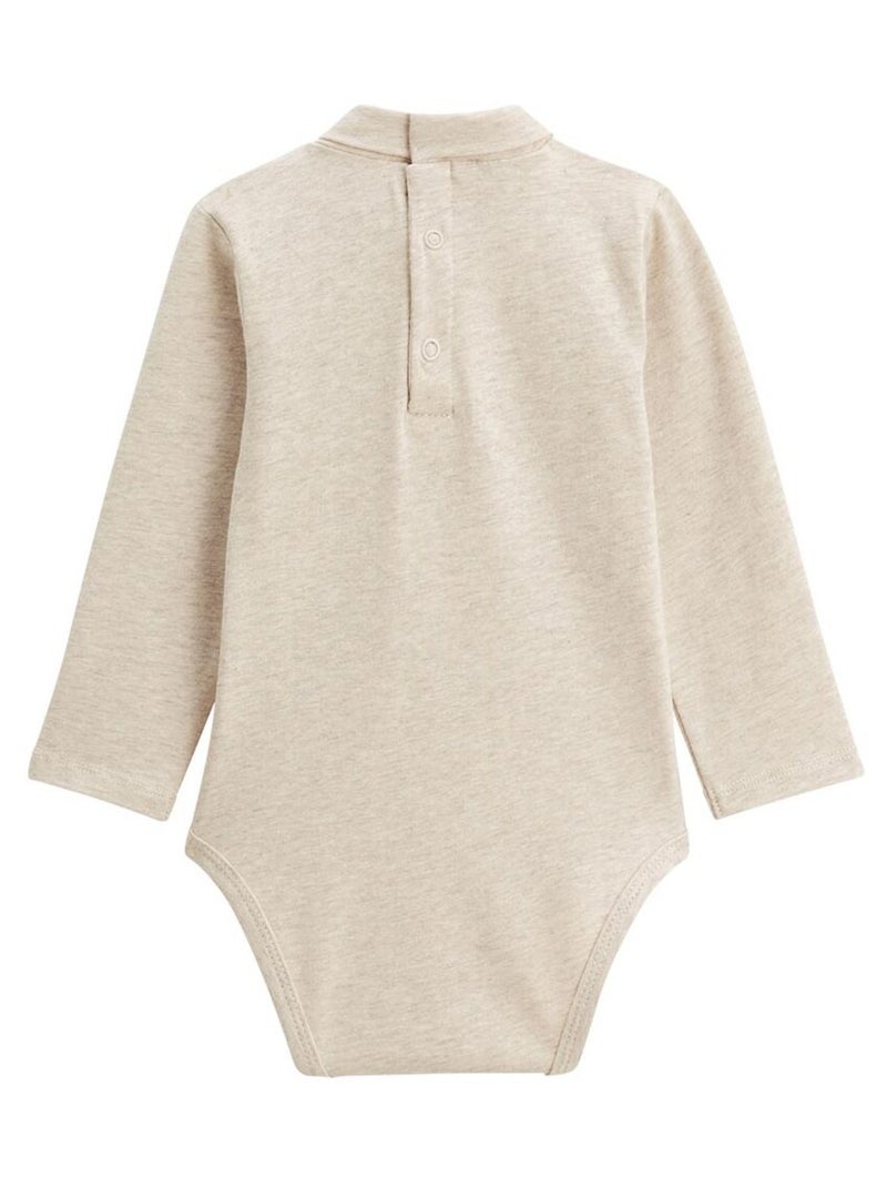 Lot de 2 bodies bébé col roulé manches longues Cracotte Ecru - Kiabi