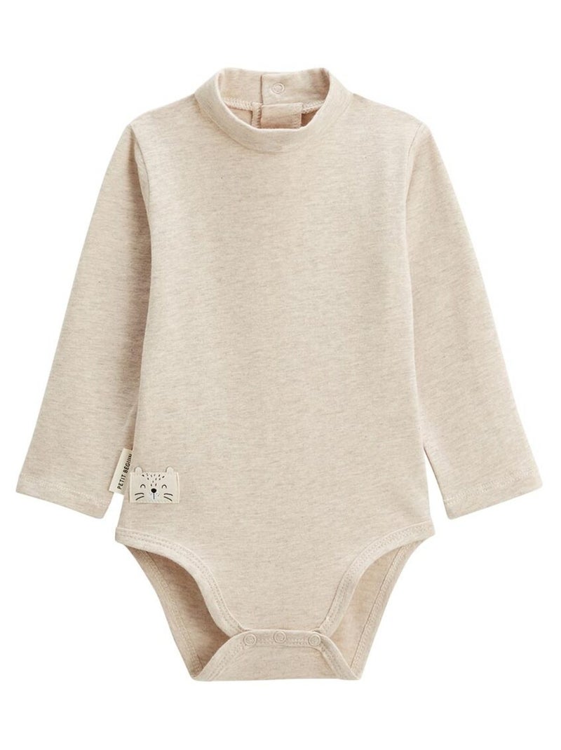 Lot de 2 bodies bébé col roulé manches longues Cracotte Ecru - Kiabi