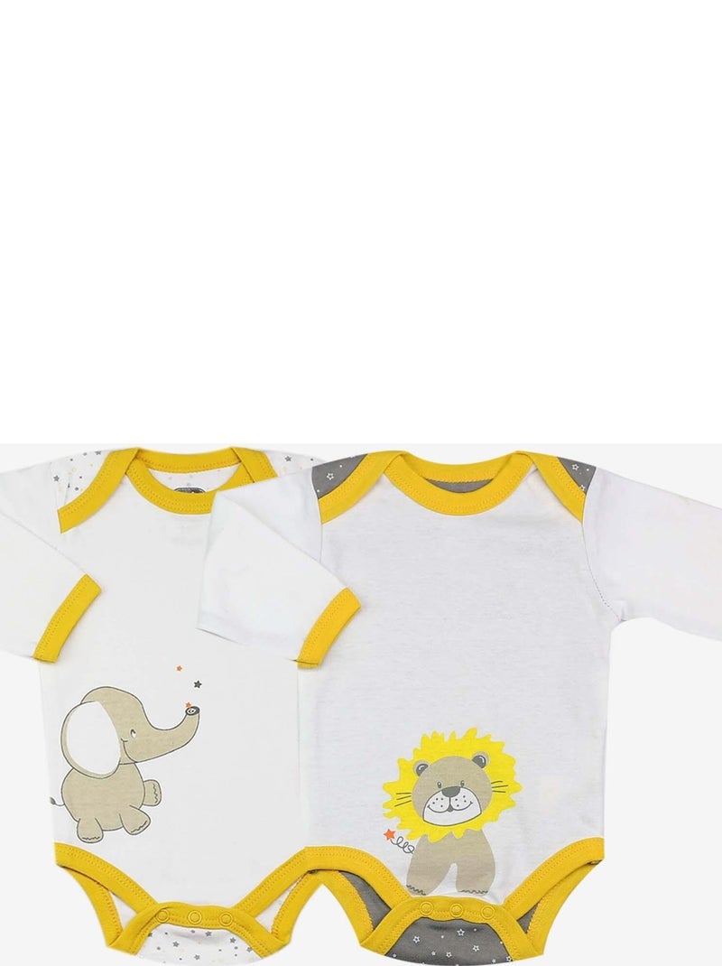 Lot de 2 bodies bébé Kinousses Jaune - Kiabi
