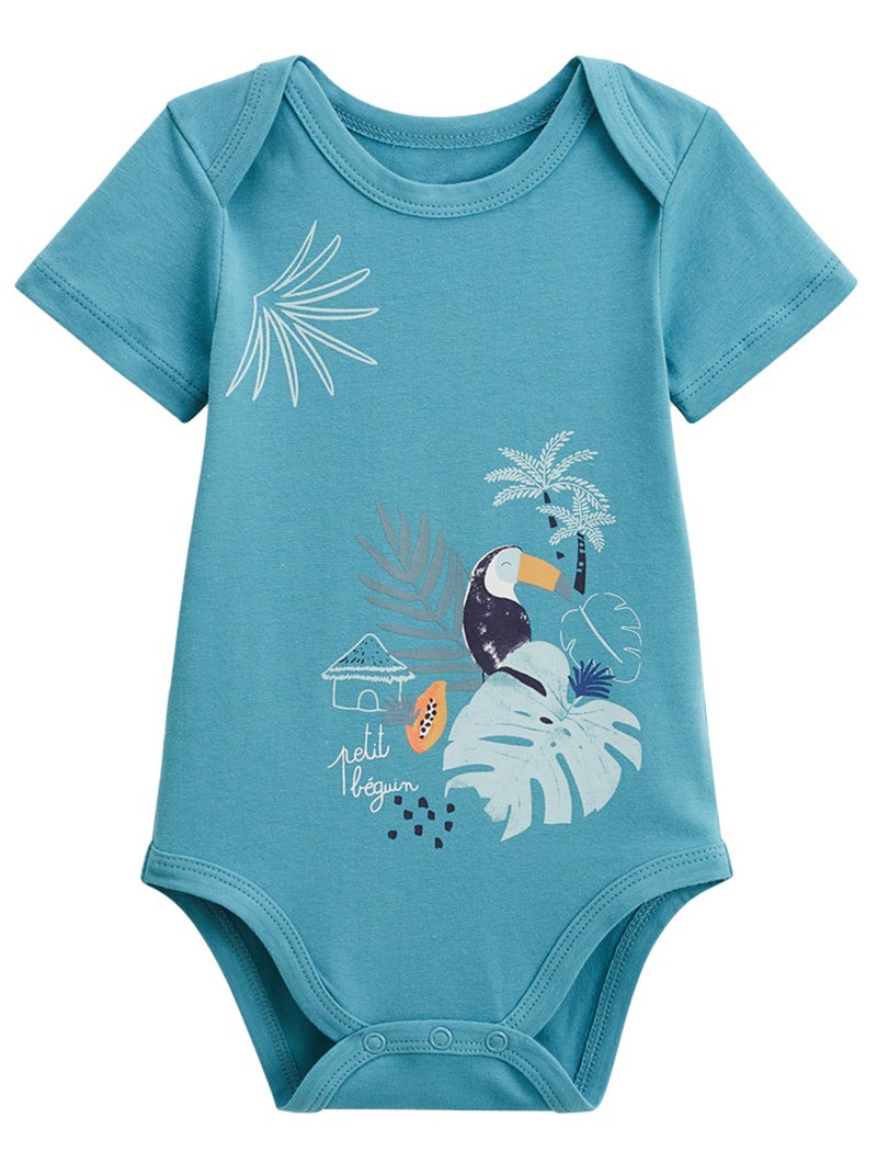 Lot de 2 bodies bébé manches courtes Athi Bleu - Kiabi