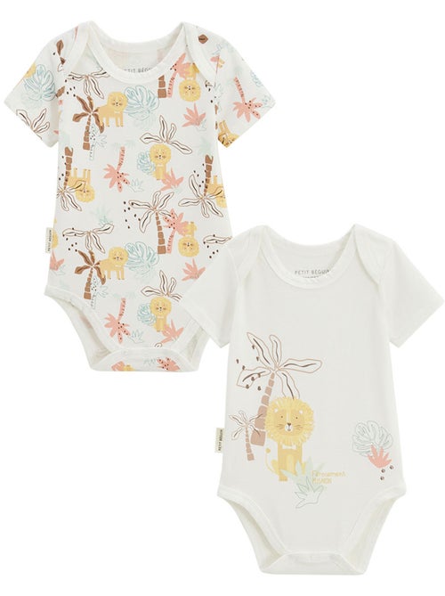 Lot de 2 bodies bébé manches courtes Auguste - Kiabi