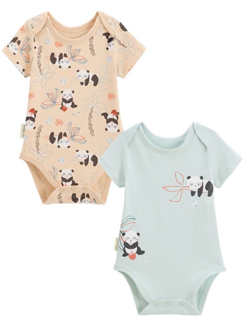 Lot de 2 bodies bébé manches courtes Bento - Kiabi