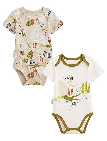 Lot de 2 bodies bébé manches courtes Costa