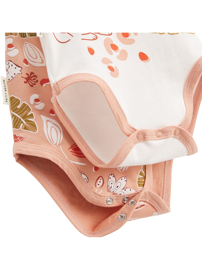 Lot de 2 bodies bébé manches courtes Mindanao Rose - Kiabi