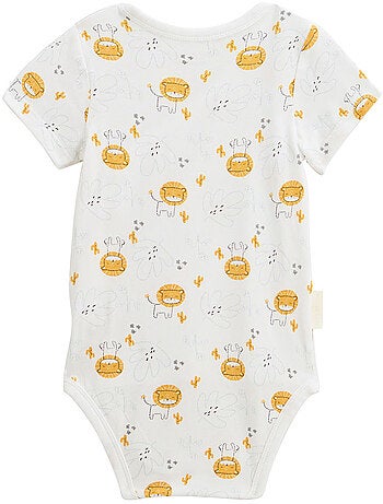 Lot de 2 bodies bébé manches courtes ouverture croisée Elio