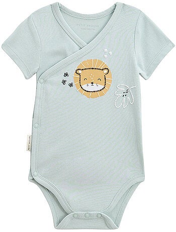 Lot de 2 bodies bébé manches courtes ouverture croisée Elio