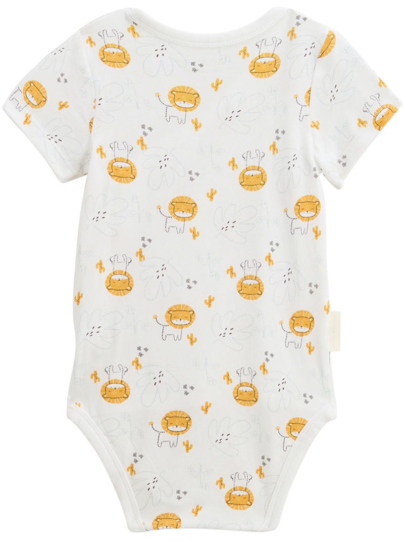 Lot de 2 bodies bébé manches courtes ouverture croisée Elio Bleu - Kiabi