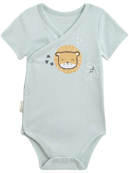 Lot de 2 bodies bébé manches courtes ouverture croisée Elio - Kiabi