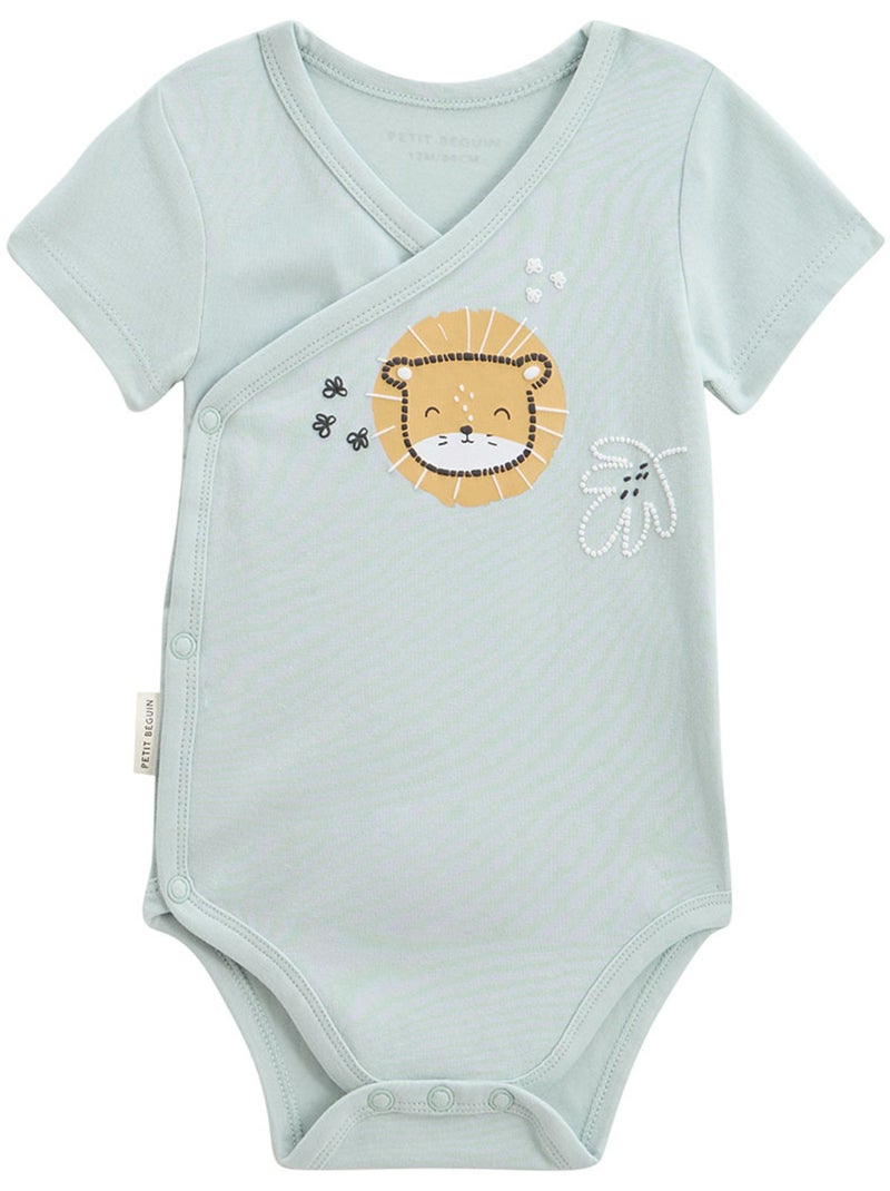 Lot de 2 bodies bébé manches courtes ouverture croisée Elio Bleu - Kiabi