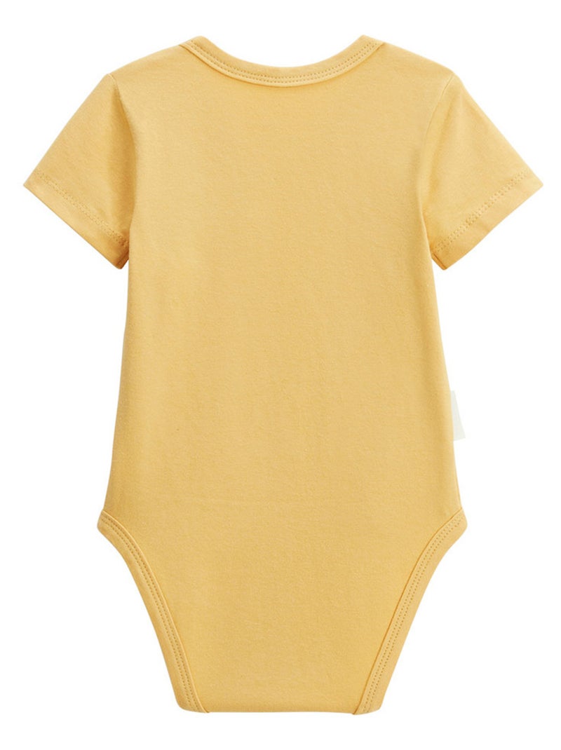 Lot de 2 bodies bébé manches courtes ouverture croisée Hawaiki Jaune - Kiabi