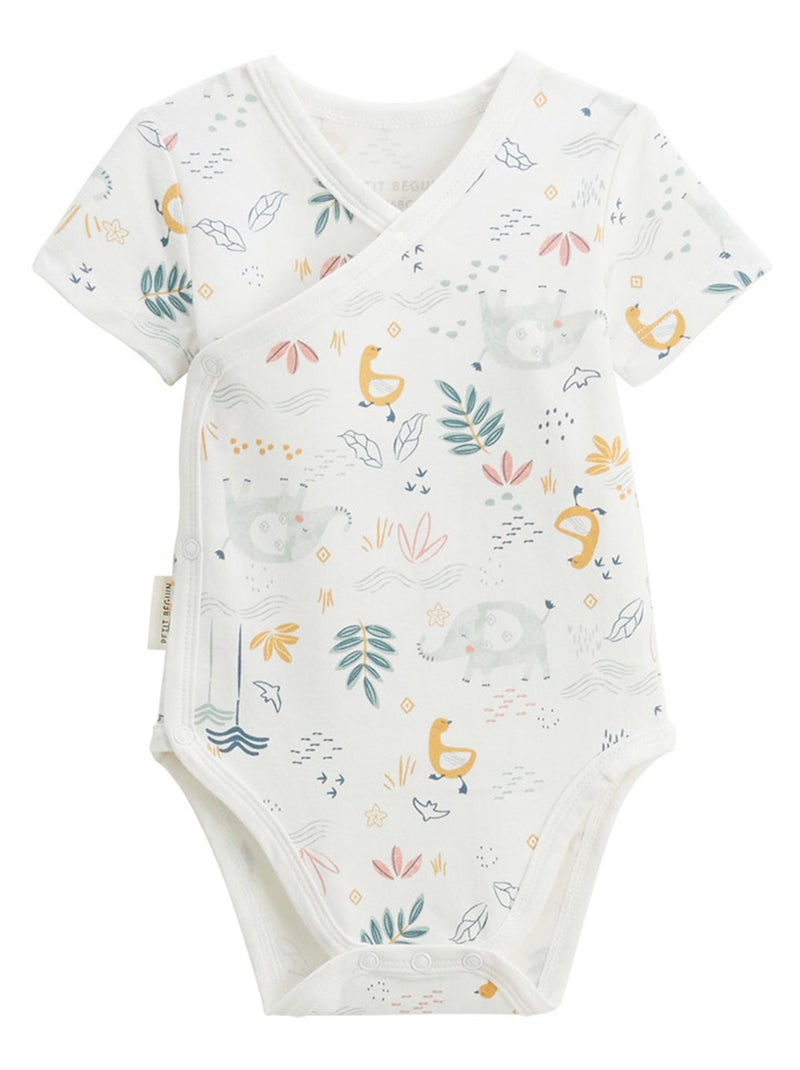 Lot de 2 bodies bébé manches courtes ouverture croisée Hawaiki Jaune - Kiabi