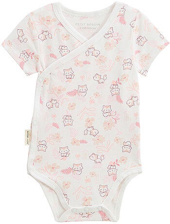 Lot de 2 bodies bébé manches courtes ouverture croisée Louison