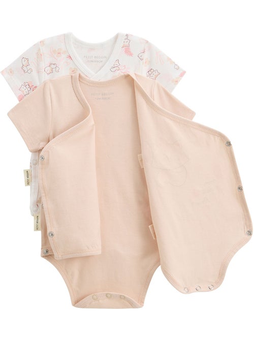 Lot de 2 bodies bébé manches courtes ouverture croisée Louison - Kiabi