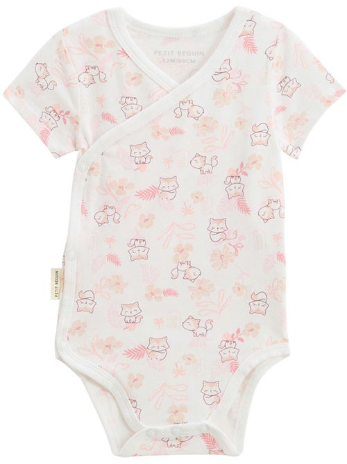 Lot de 2 bodies bébé manches courtes ouverture croisée Louison - Kiabi