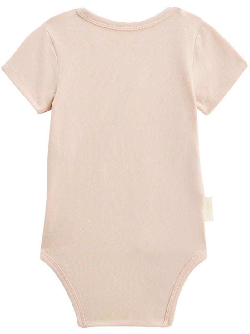 Lot de 2 bodies bébé manches courtes ouverture croisée Louison Rose - Kiabi