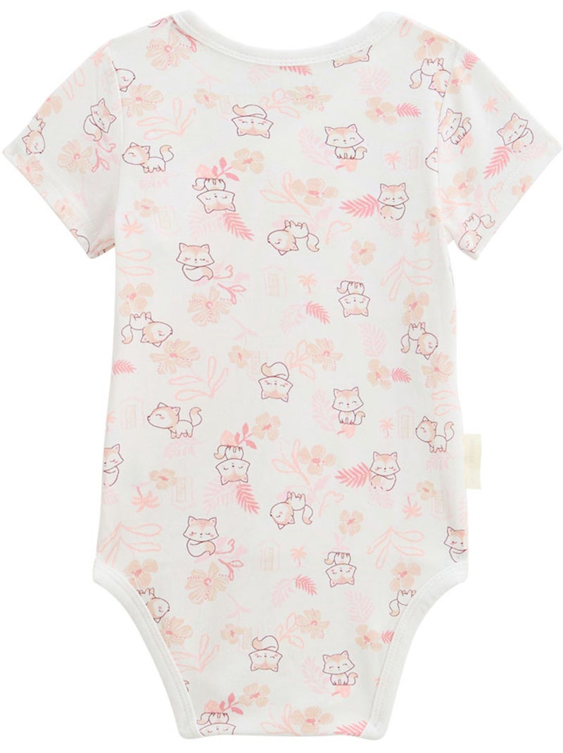 Lot de 2 bodies bébé manches courtes ouverture croisée Louison Rose - Kiabi