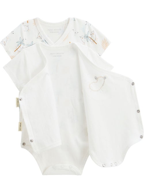 Lot de 2 bodies bébé manches courtes ouverture croisée Noisette - Kiabi Lot de 2 bodies bébé manches courtes ouverture croisée Noisette - Kiabi