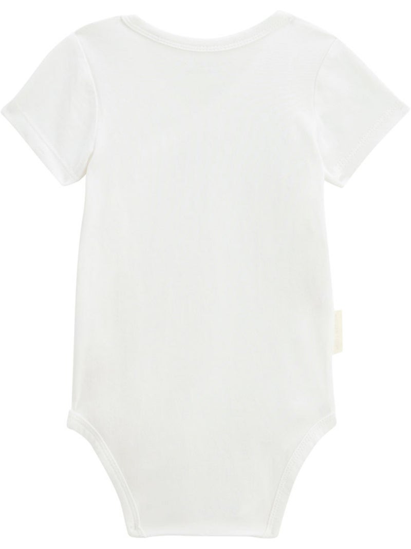 Lot de 2 bodies bébé manches courtes ouverture croisée Noisette Ecru - Kiabi