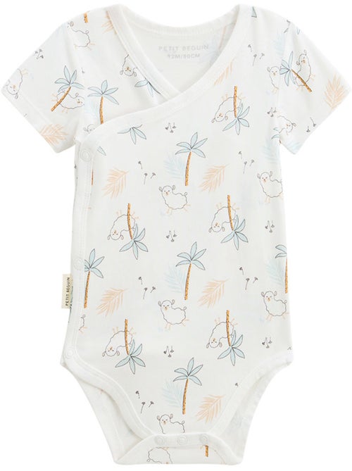 Lot de 2 bodies bébé manches courtes ouverture croisée Noisette - Kiabi Lot de 2 bodies bébé manches courtes ouverture croisée Noisette - Kiabi