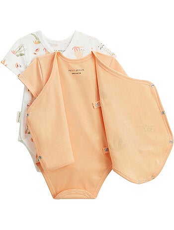 Lot de 2 bodies bébé manches courtes ouverture croisée Sierra