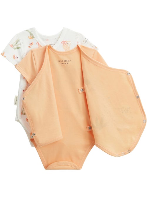 Lot de 2 bodies bébé manches courtes ouverture croisée Sierra - Kiabi
