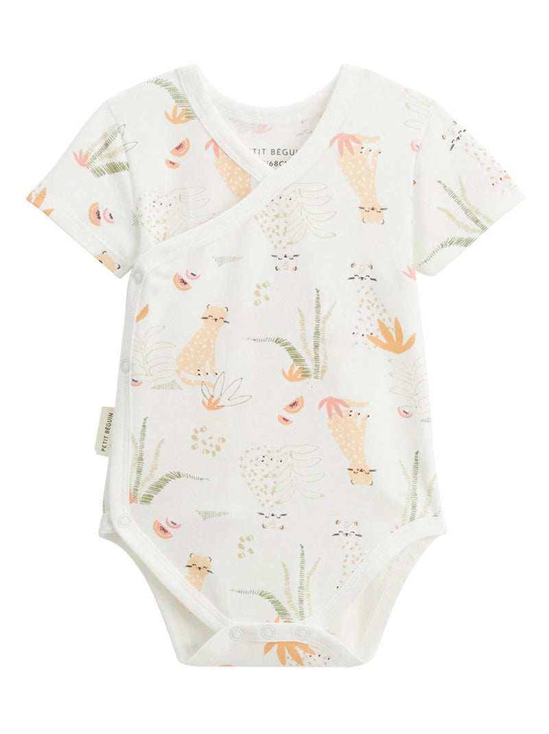 Lot de 2 bodies bébé manches courtes ouverture croisée Sierra Peche - Kiabi