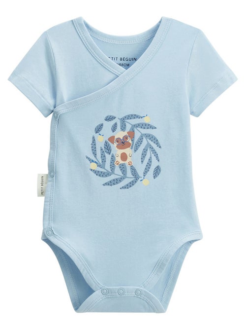 Lot de 2 bodies bébé manches courtes ouverture croisée Zeste d'amour - Kiabi