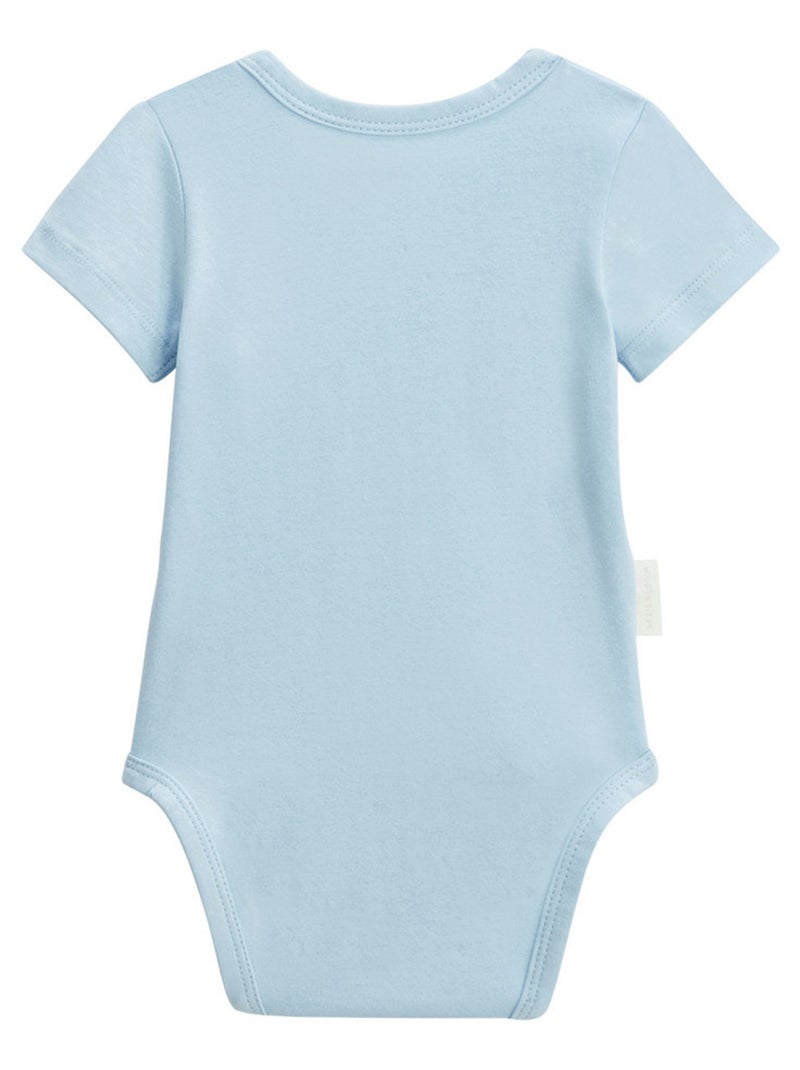 Lot de 2 bodies bébé manches courtes ouverture croisée Zeste d'amour Bleu - Kiabi