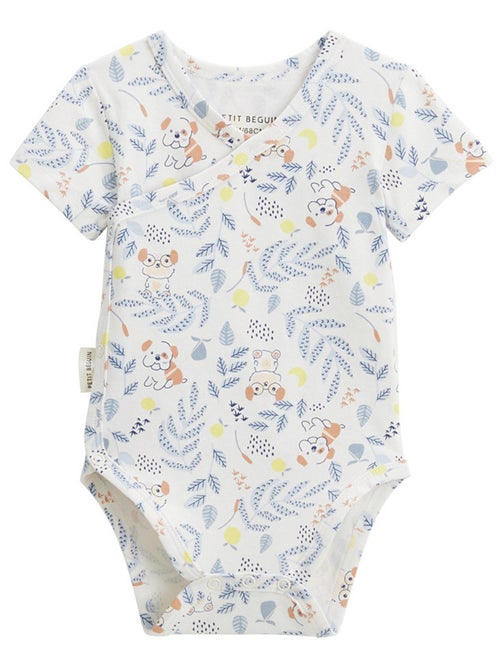 Lot de 2 bodies bébé manches courtes ouverture croisée Zeste d'amour - Kiabi