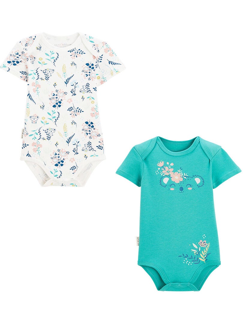 Lot de 2 bodies bébé manches courtes Athi - Bleu - Bébé garçon - 0.00