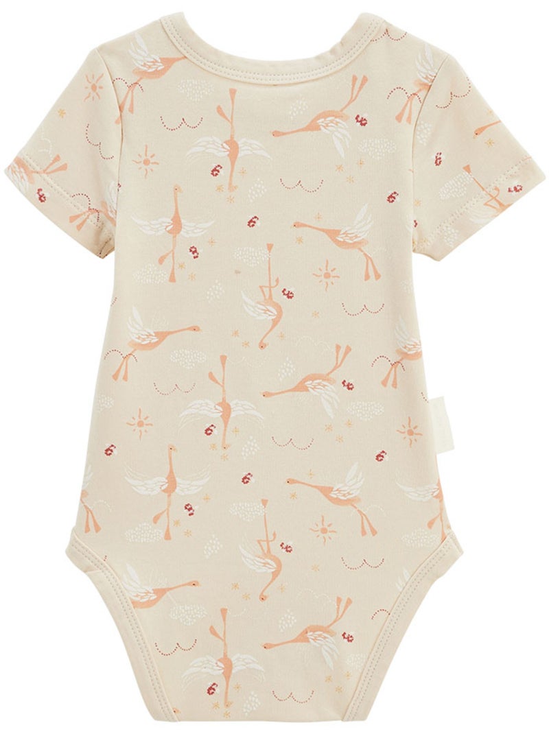 Lot de 2 bodies bébé manches courtes Poésie d'été Beige clair - Kiabi