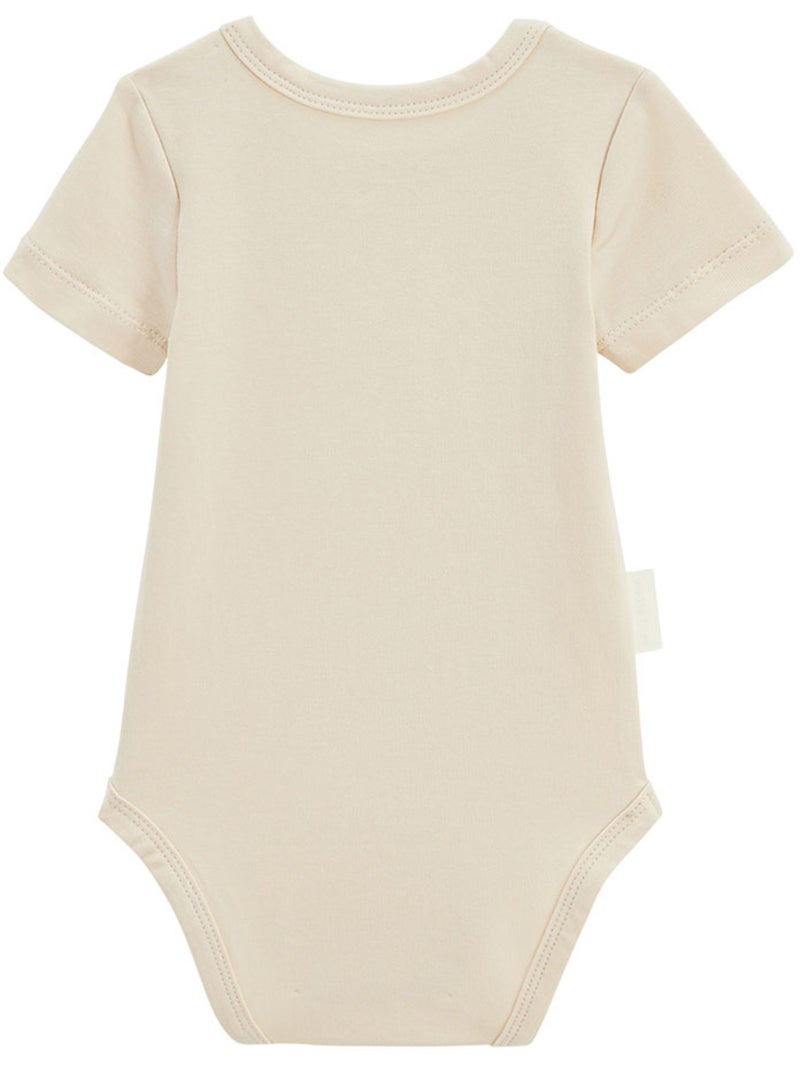 Lot de 2 bodies bébé manches courtes Poésie d'été Beige clair - Kiabi