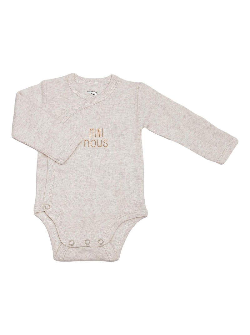 Lot De 2 Bodies Bébé Manches Longues - Mini Nous Ecru - Kiabi