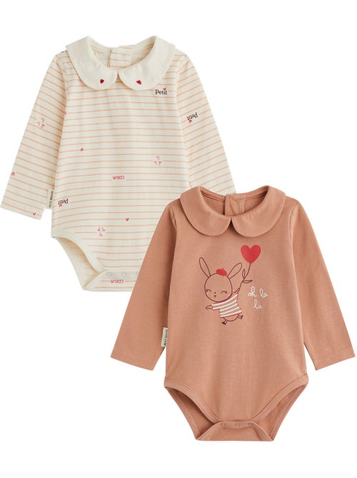 Lot de 2 bodies bébé manches longues Aimée - Kiabi Lot de 2 bodies bébé manches longues Aimée - Kiabi