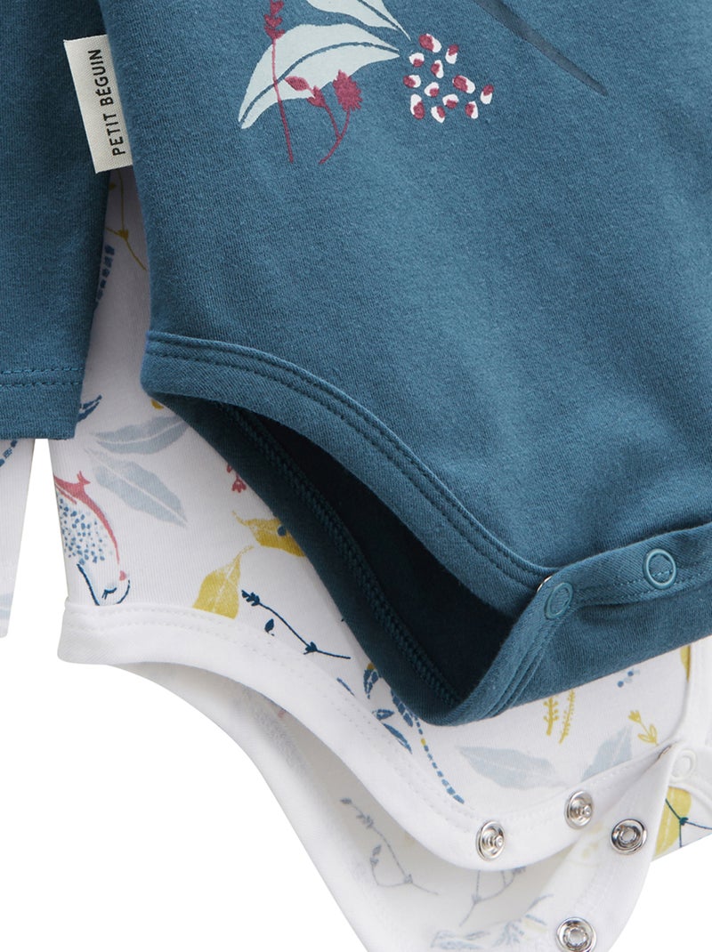 Lot de 2 bodies bébé manches longues Bianca Bleu - Kiabi