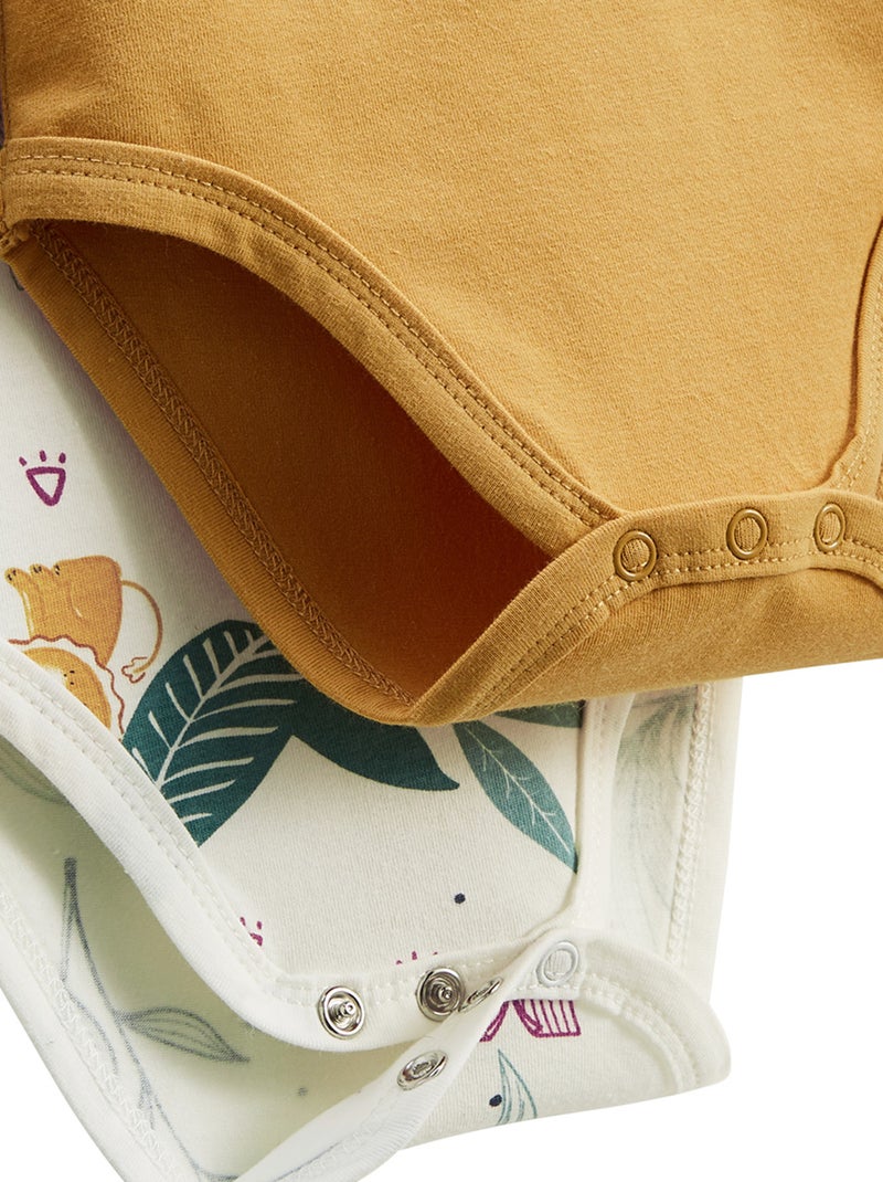 Lot de 2 bodies bébé manches longues Charly Camel - Kiabi