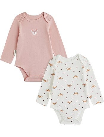 Lot de 2 bodies bébé manches longues cléo