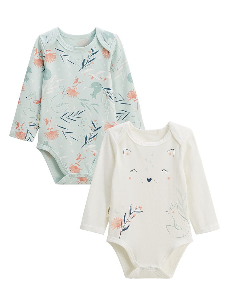 Lot de 2 bodies bébé manches longues Dina Bleu - Kiabi