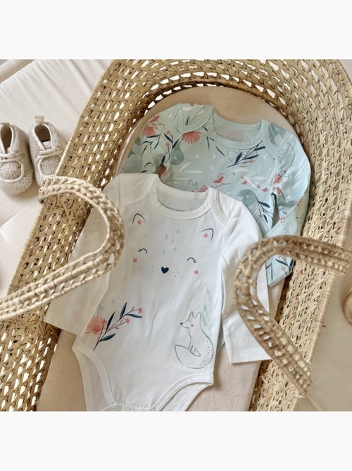 Lot de 2 bodies bébé manches longues Dina - Kiabi