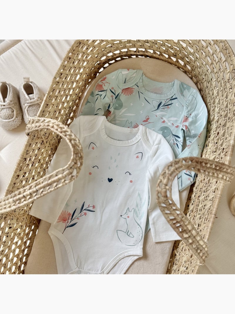 Lot de 2 bodies bébé manches longues Dina Bleu - Kiabi