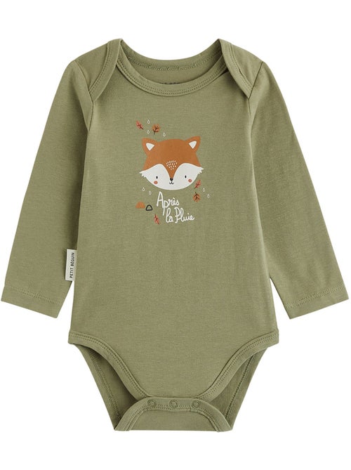 Lot de 2 bodies bébé manches longues Ginkgo - Kiabi Lot de 2 bodies bébé manches longues Ginkgo - Kiabi