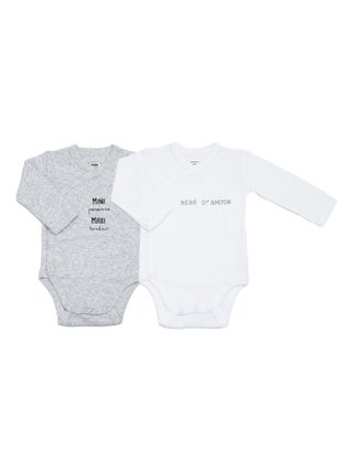 Lot de 2 bodies bébé manches longues