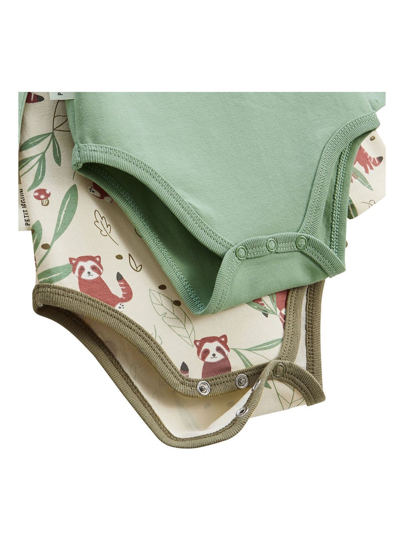 Lot de 2 bodies bébé manches longues Gustin Kaki - Kiabi