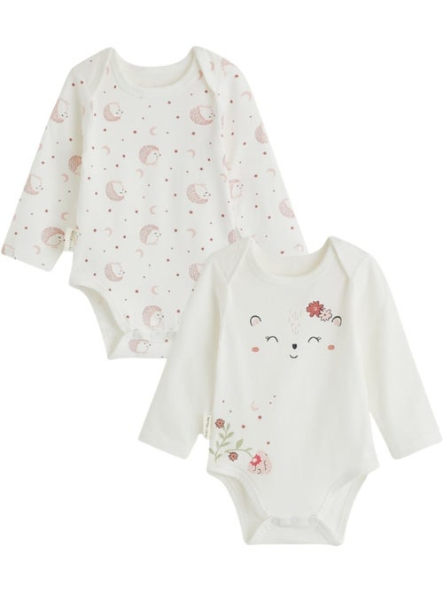 Lot de 2 bodies bébé manches longues Harmony - Kiabi Lot de 2 bodies bébé manches longues Harmony - Kiabi