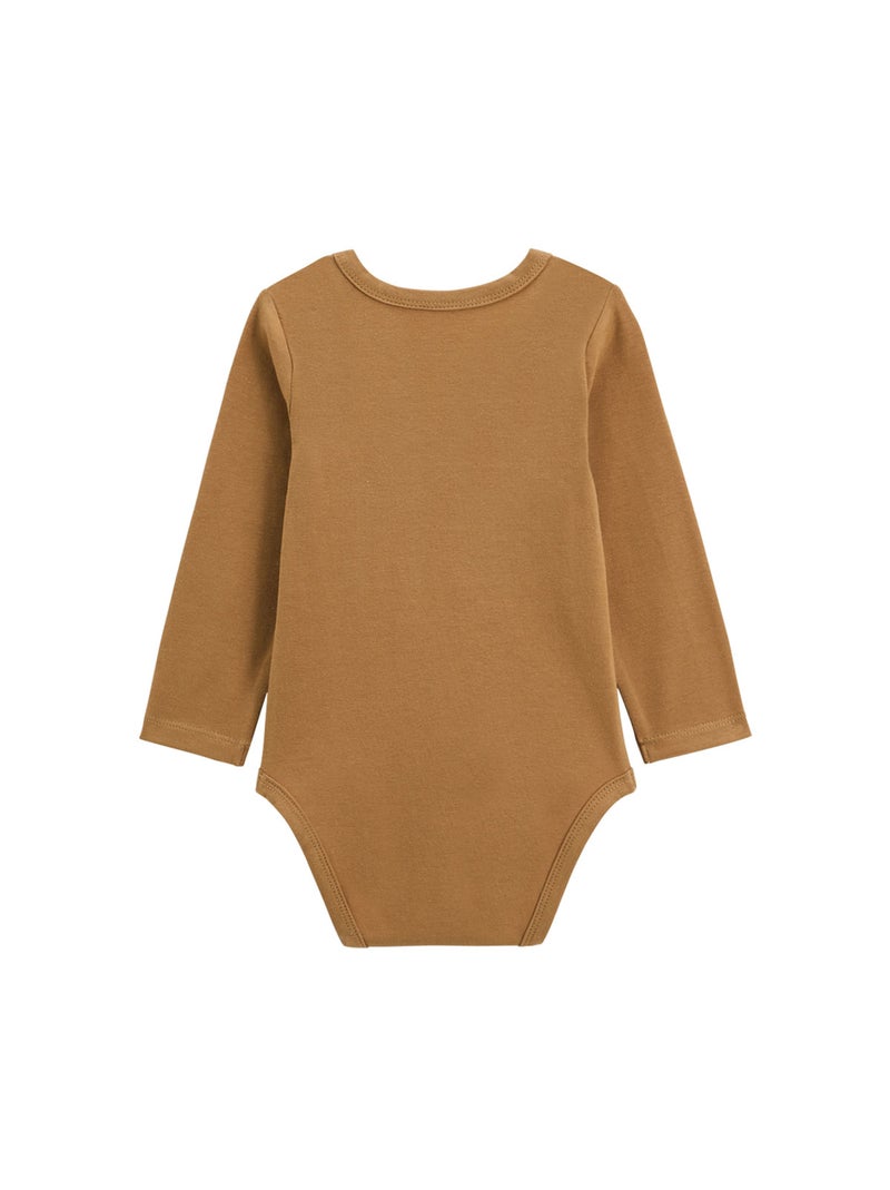 Lot de 2 bodies bébé manches longues Lamascotte Camel - Kiabi