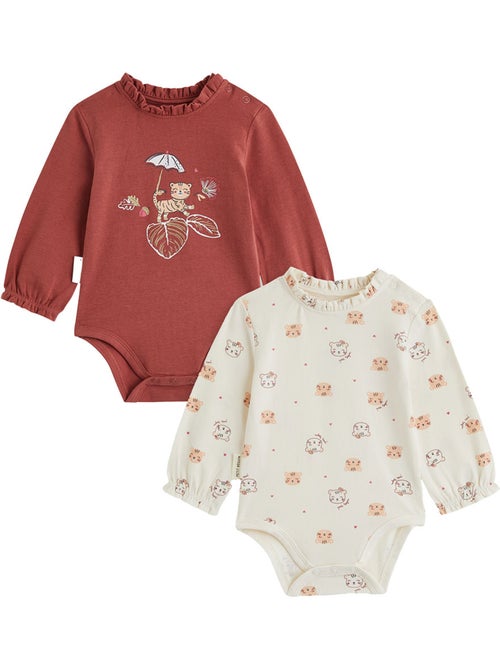 Lot de 2 bodies bébé manches longues léa - Kiabi Lot de 2 bodies bébé manches longues léa - Kiabi