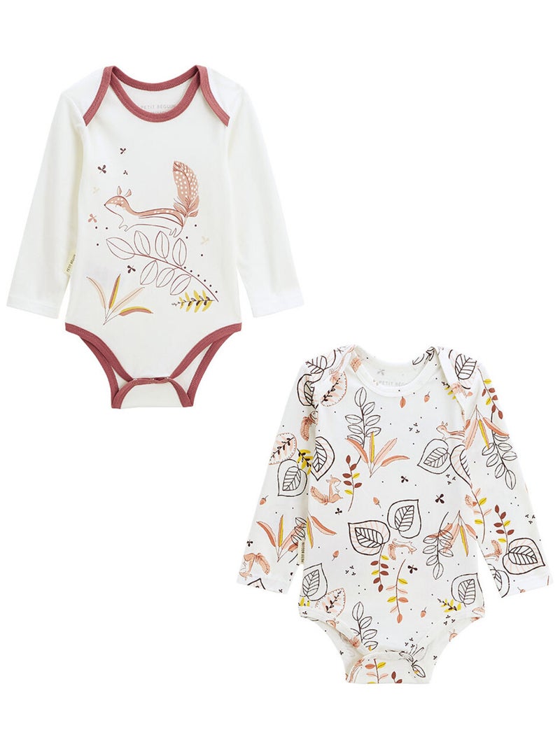 Lot de 2 bodies bébé manches longues Léonie Ecru - Kiabi