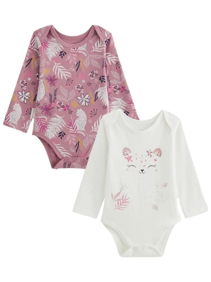 Lot de 2 bodies bébé manches longues Louisa Rose - Kiabi